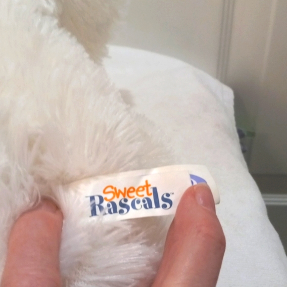 Mary Meyer Sweet Rascals White Fluffy Stuffed Dog - Picture 3 of 5